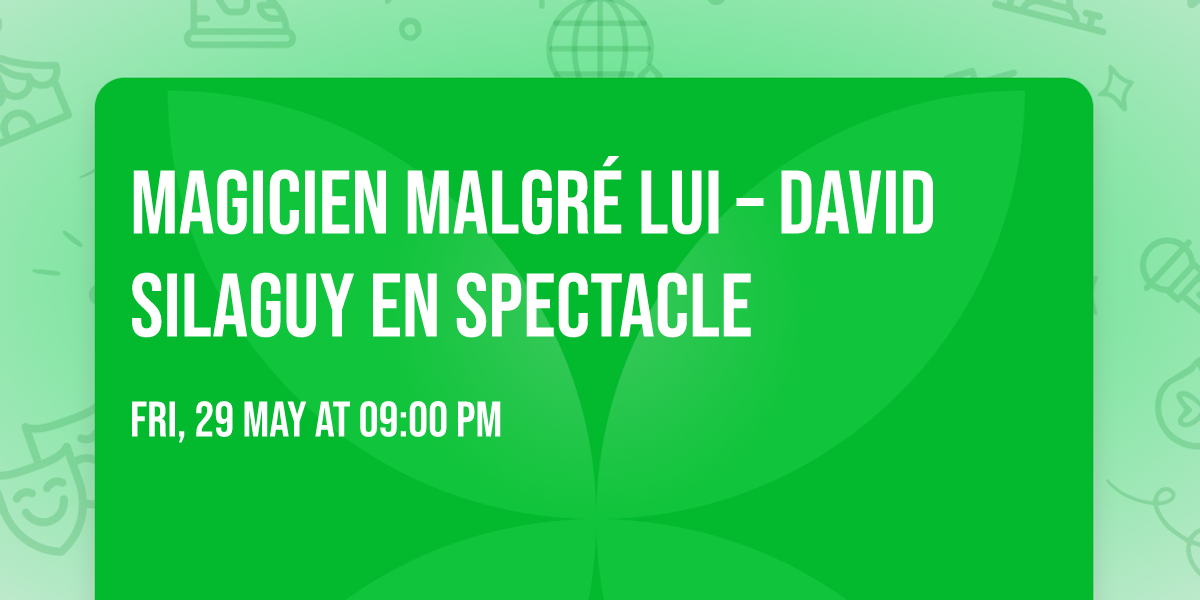 Magicien Malgr\u00e9 Lui \u2013 David Silaguy En Spectacle