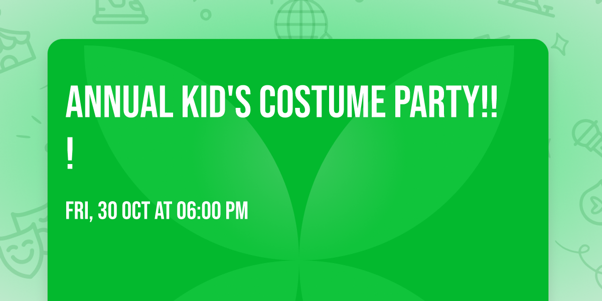 Annual Kid's Costume Party!!!