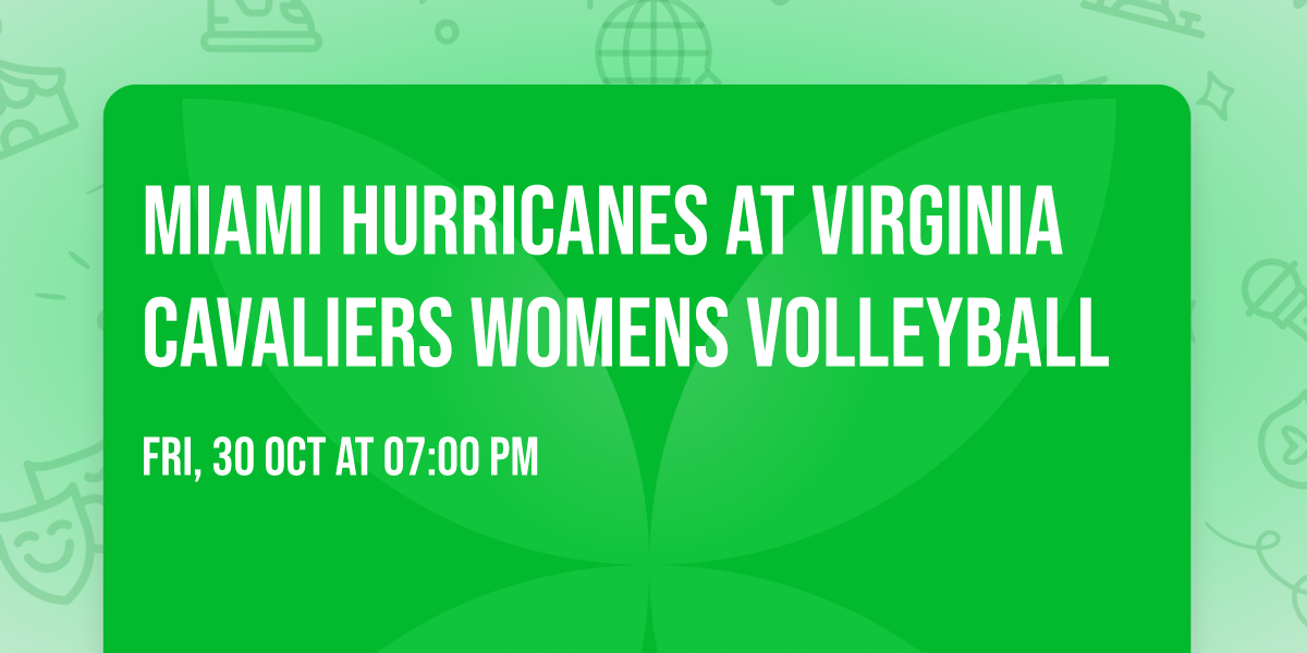 Miami Hurricanes at Virginia Cavaliers Womens Volleyball