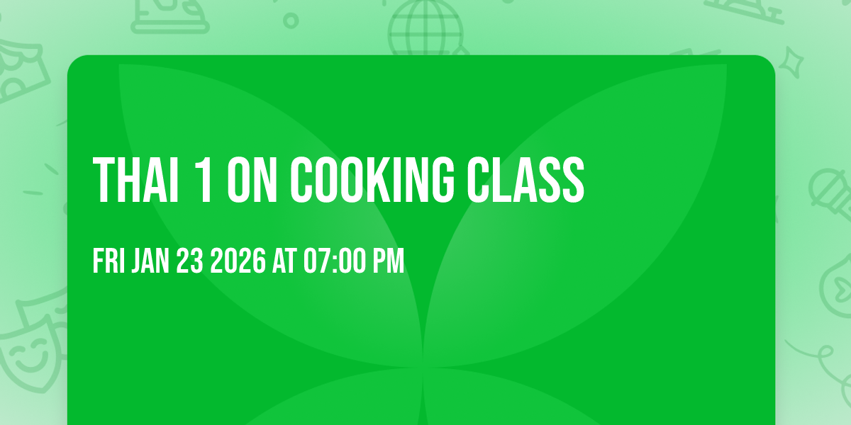 Thai 1 On Cooking Class