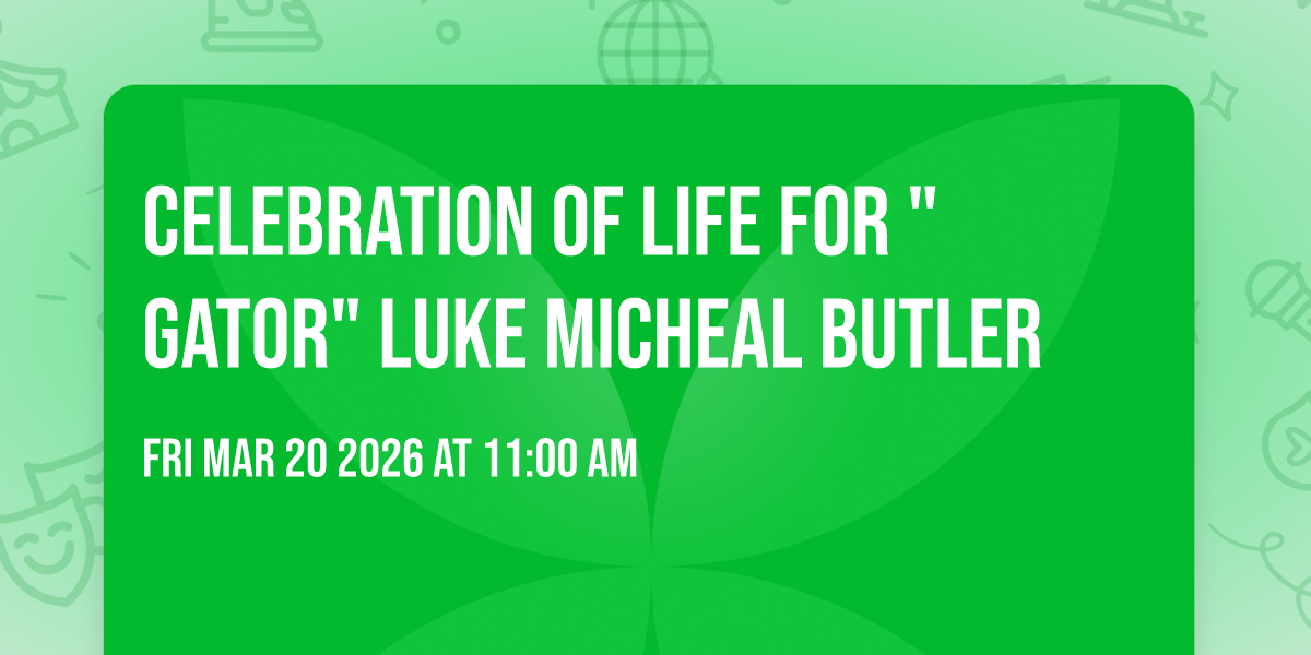 Celebration of life for "Gator" Luke Micheal Butler