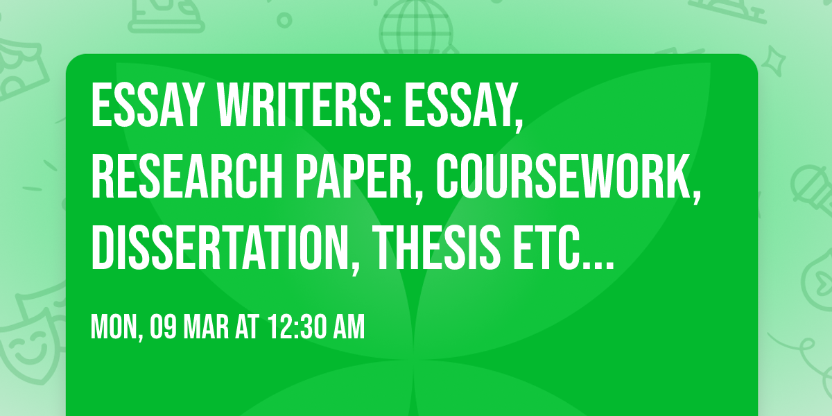 \ud83d\udc68\u200d\ud83c\udf93\ud83d\udcd5 Essay Writers: Essay, Research Paper, Coursework, Dissertation, Thesis etc \ud83d\udc49 ORDER NOW!\u2705 \ud83d\udc48