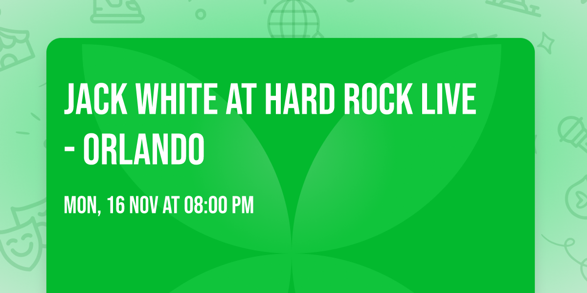 Jack White at Hard Rock Live - Orlando