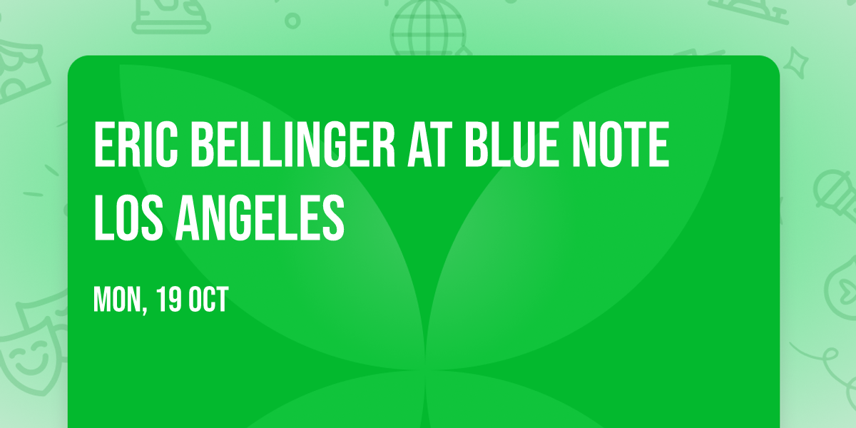 Eric Bellinger at Blue Note Los Angeles