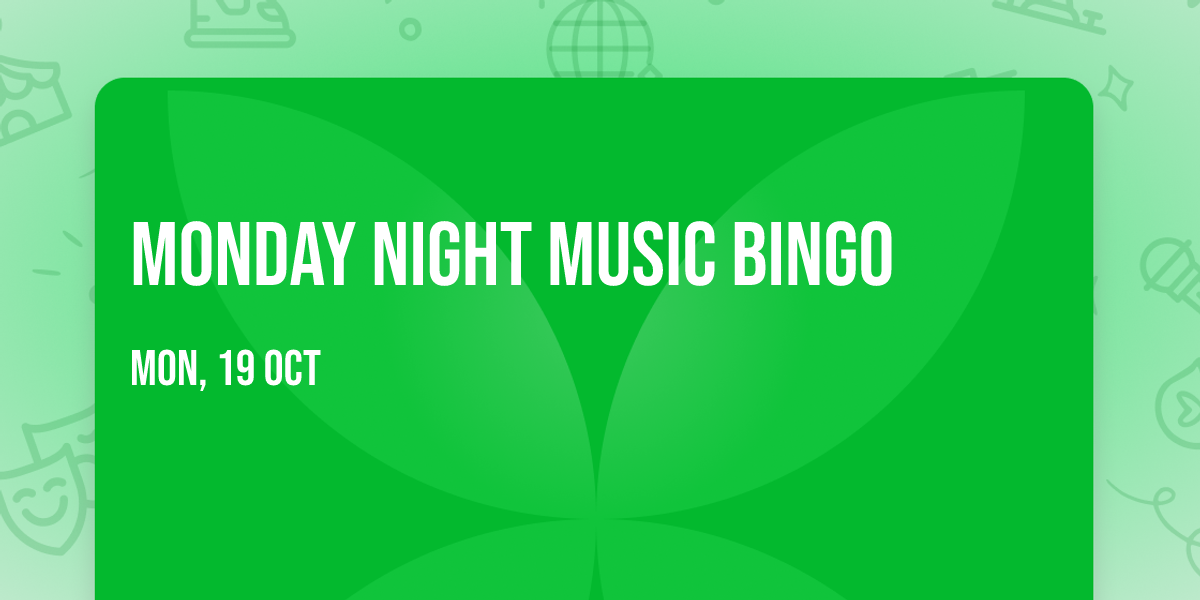 Monday Night Music Bingo