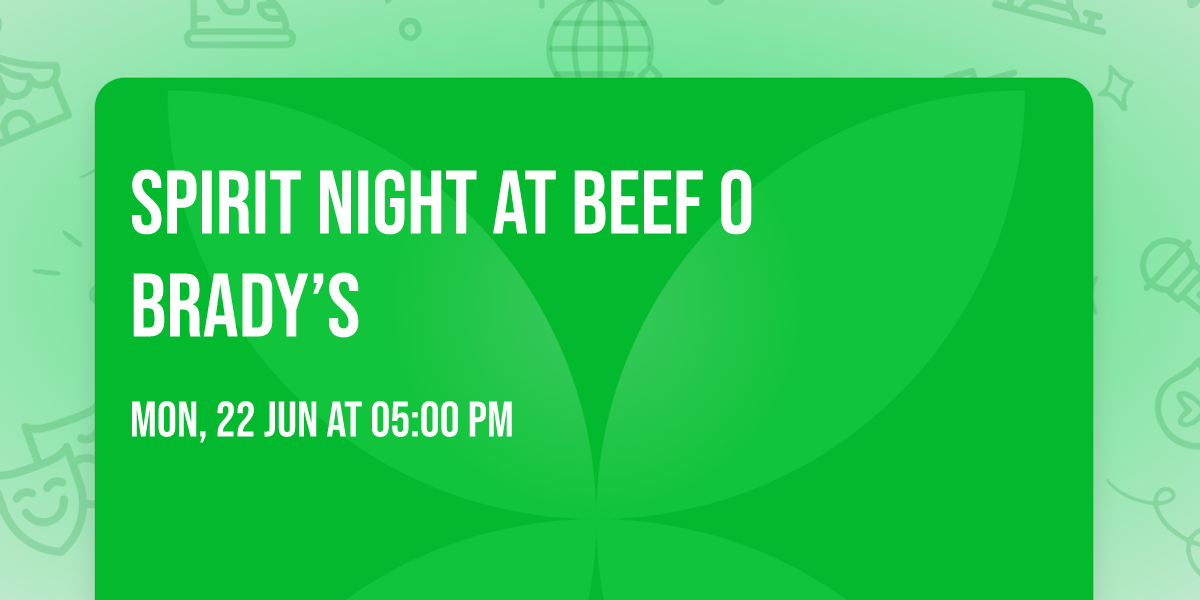Spirit Night at Beef O Brady\u2019s