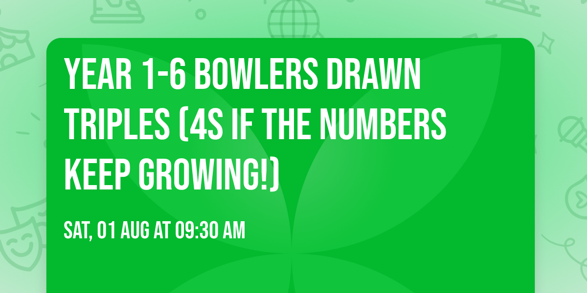 Year 1-6 Bowlers Drawn Triples (4s if the numbers keep growing!)