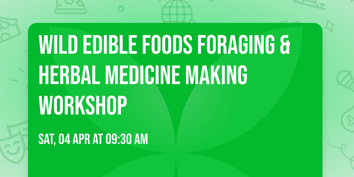 Wild Edible Foods Foraging & Herbal Medicine Making Workshop