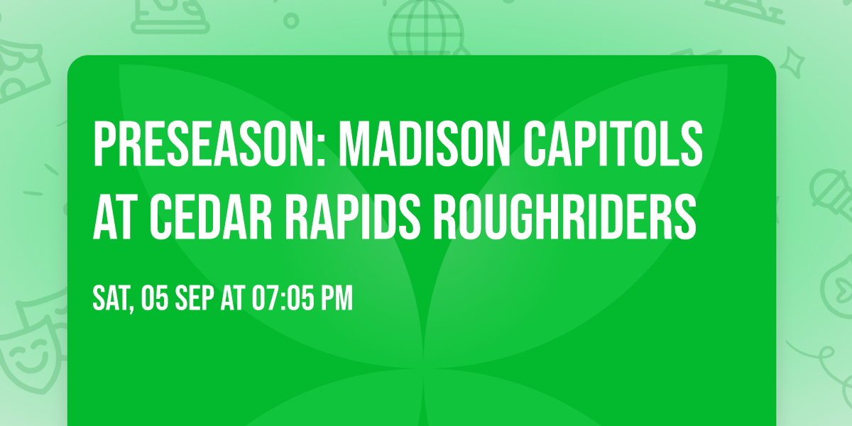 Preseason: Madison Capitols at Cedar Rapids RoughRiders