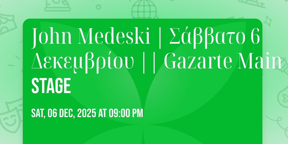 John Medeski | \u03a3\u03ac\u03b2\u03b2\u03b1\u03c4\u03bf 6 \u0394\u03b5\u03ba\u03b5\u03bc\u03b2\u03c1\u03af\u03bf\u03c5 || Gazarte Main Stage 