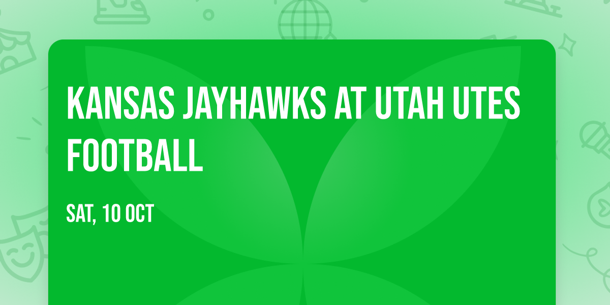 Kansas Jayhawks at Utah Utes Football