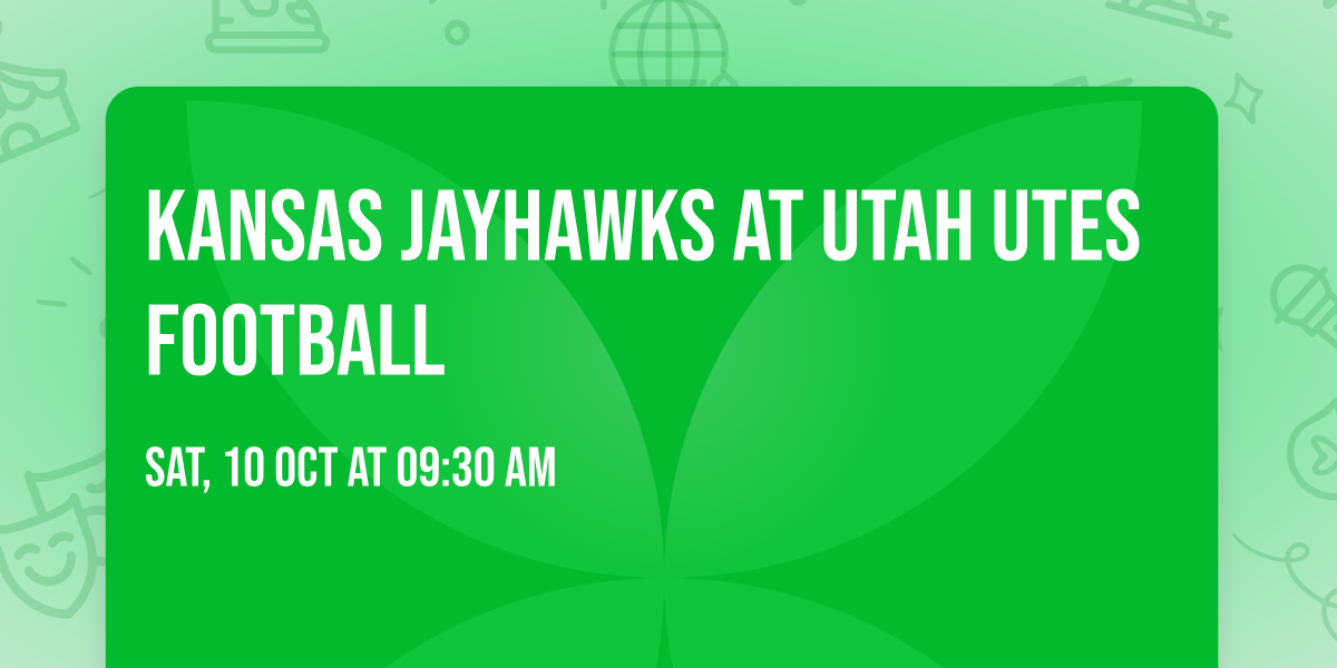 Kansas Jayhawks at Utah Utes Football