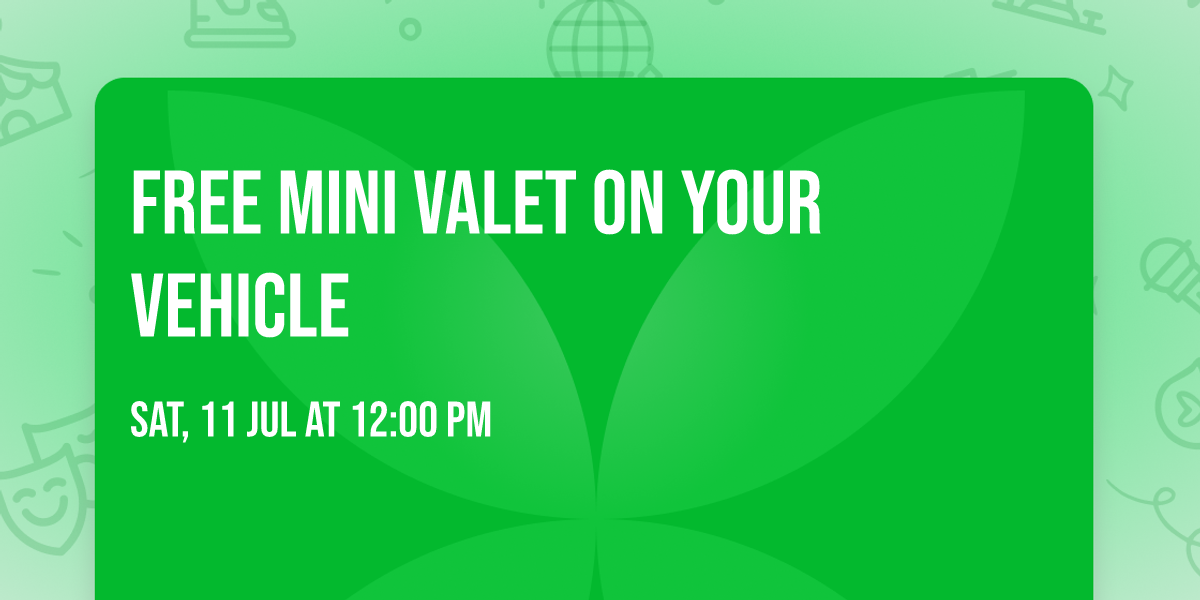 Free mini valet on your vehicle \ud83d\ude97 