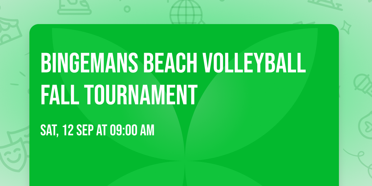 Bingemans Beach Volleyball Fall Tournament