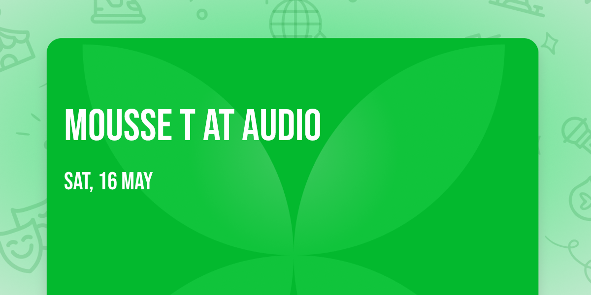 Mousse T at Audio