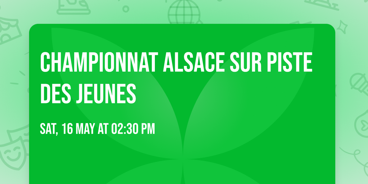 Championnat Alsace sur piste des Jeunes