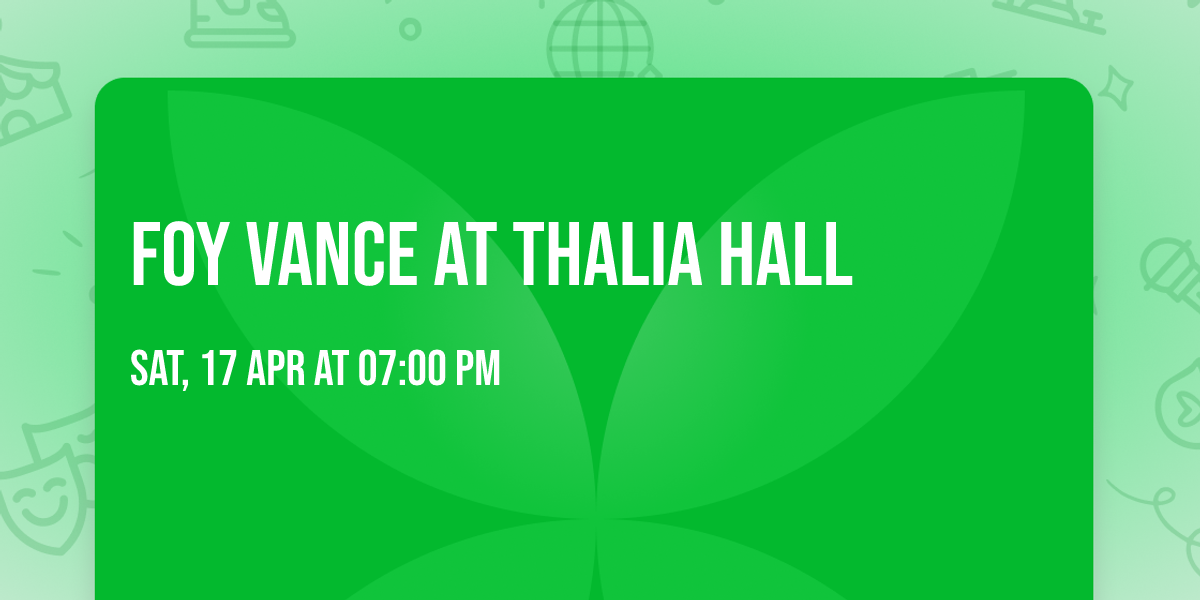 Foy Vance at Thalia Hall