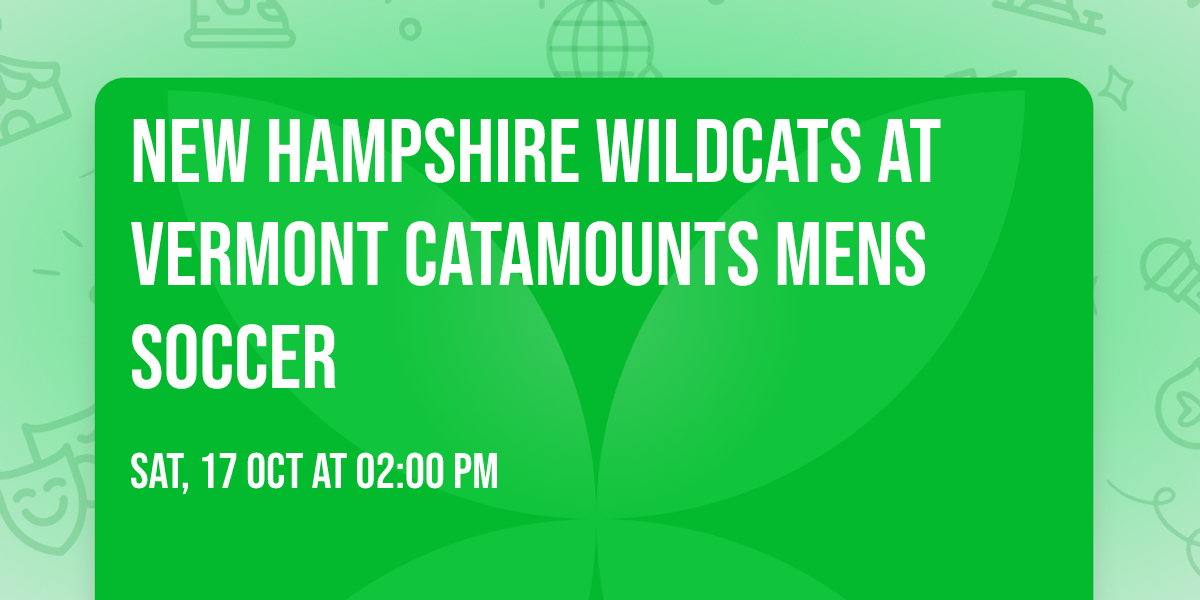 New Hampshire Wildcats at Vermont Catamounts Mens Soccer