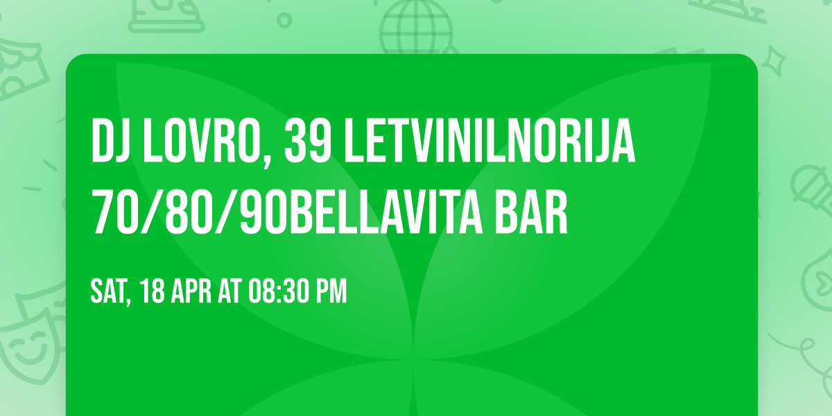 DJ LOVRO, 39 LET\ud83c\udfa7\ud83d\ude0eVINILNORIJA 70\/80\/90\ud83d\udcc0\ud83e\udea9Bellavita Bar