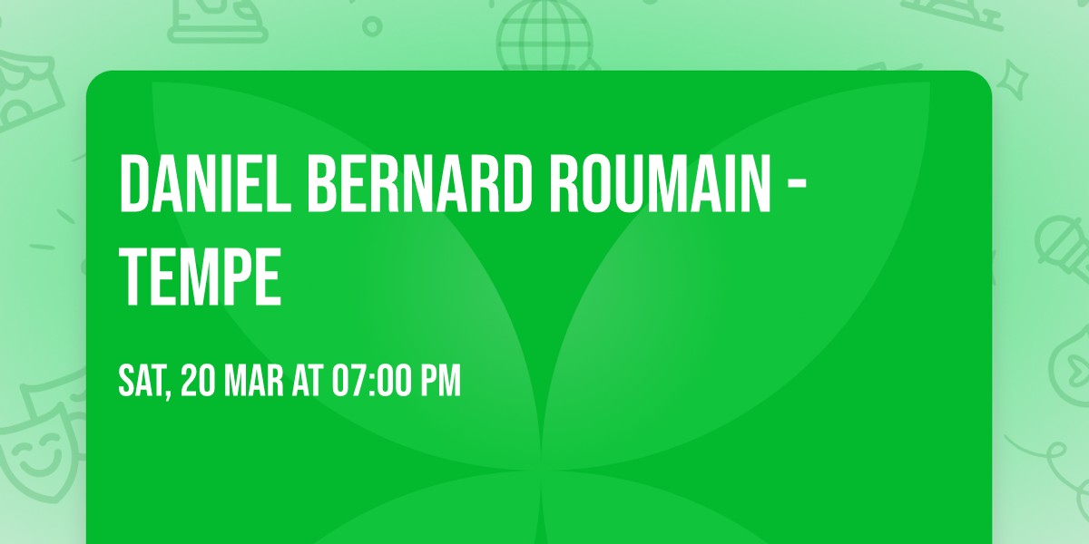 Daniel Bernard Roumain - Tempe