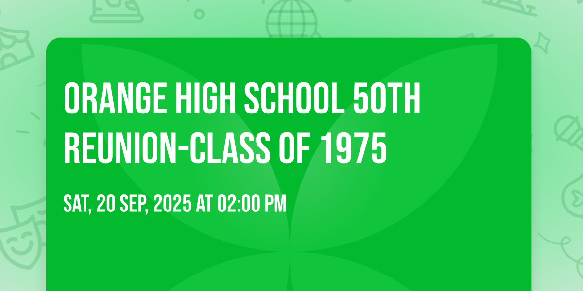 Orange High School 50th Reunion-Class of 1975, Chapman Crafted, Orange ...