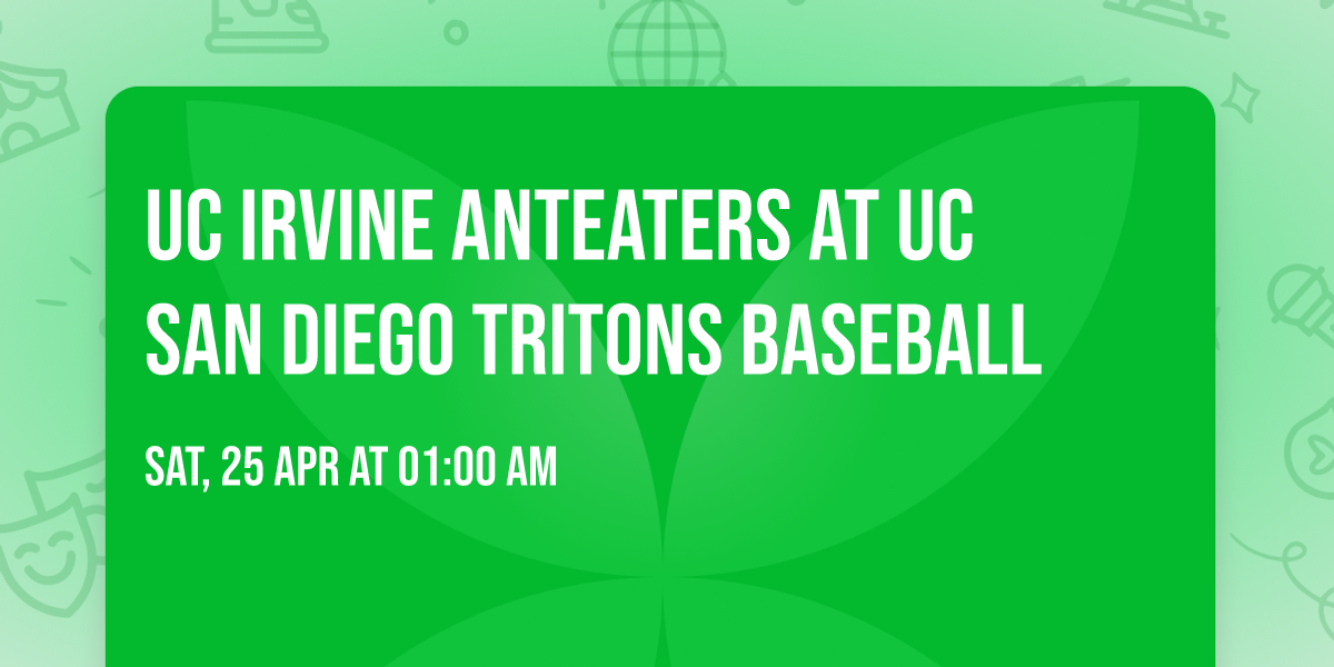 UC Irvine Anteaters at UC San Diego Tritons Baseball