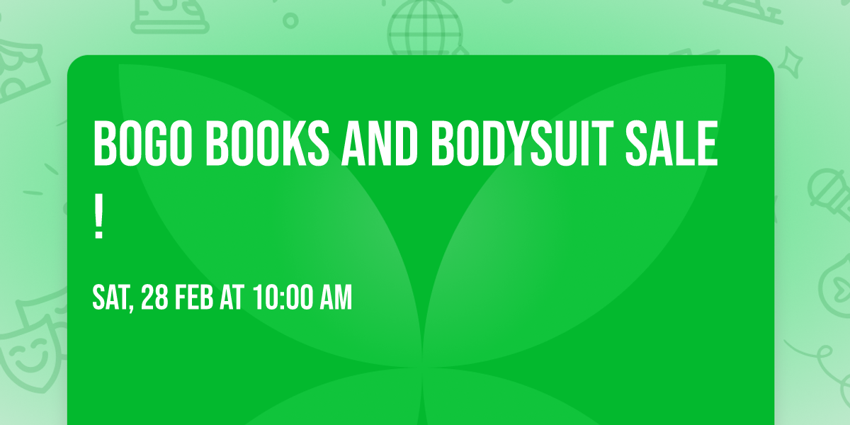 BOGO BOOKS AND BODYSUIT SALE!