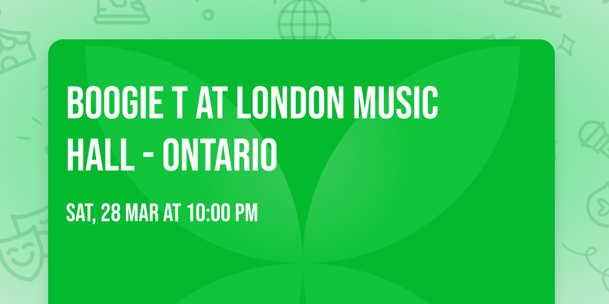 Boogie T at London Music Hall - Ontario