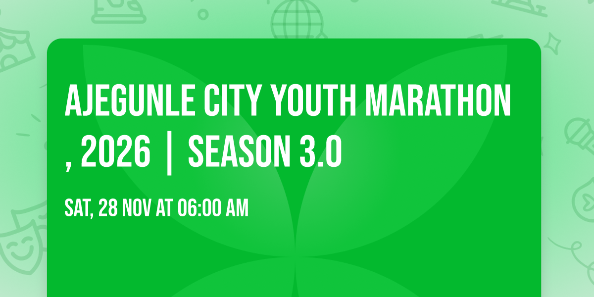 Ajegunle City Youth Marathon, 2026 | Season 3.0