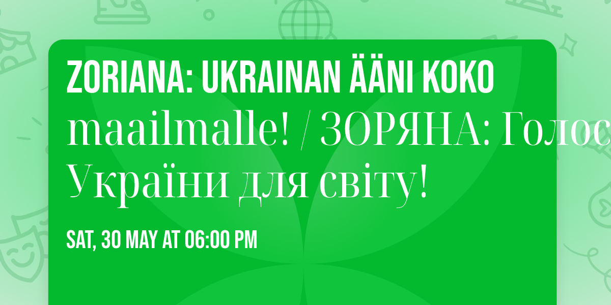 ZORIANA: Ukrainan \u00e4\u00e4ni koko maailmalle! \/ \u0417\u041e\u0420\u042f\u041d\u0410: \u0413\u043e\u043b\u043e\u0441 \u0423\u043a\u0440\u0430\u0457\u043d\u0438 \u0434\u043b\u044f \u0441\u0432\u0456\u0442\u0443!