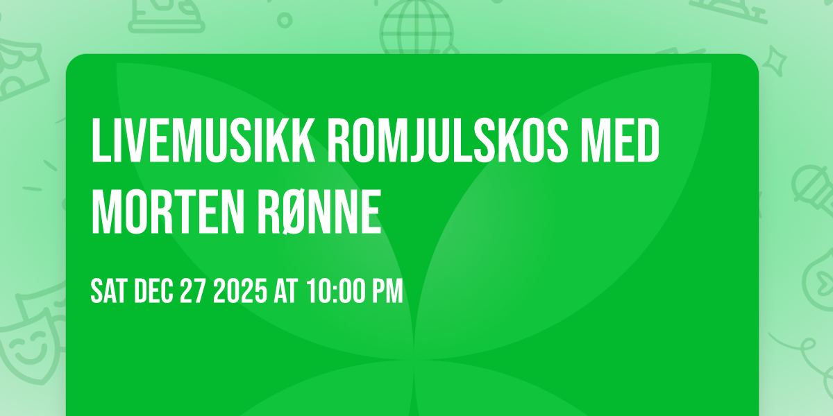 LIVEMUSIKK Romjulskos med Morten Rønne 🎶