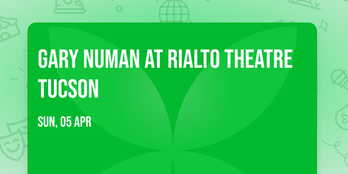 Gary Numan at Rialto Theatre Tucson