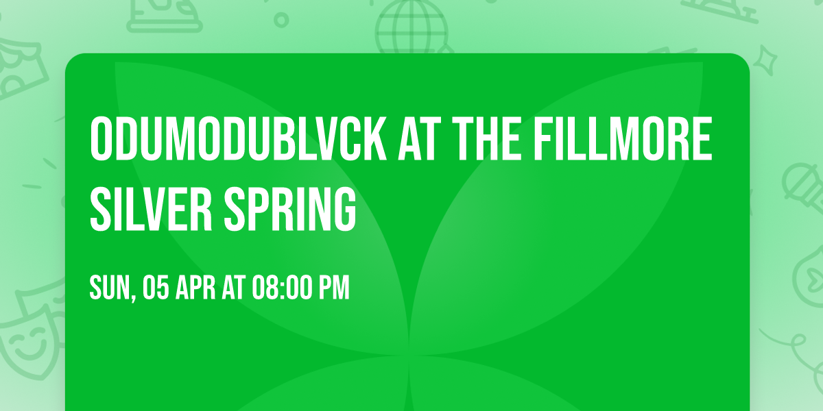 Odumodublvck at The Fillmore Silver Spring