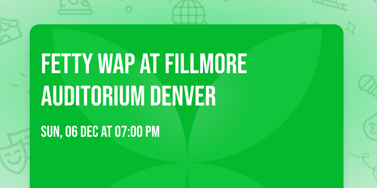 Fetty Wap at Fillmore Auditorium Denver