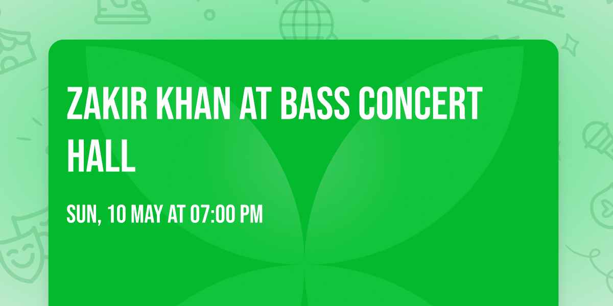 Zakir Khan at Bass Concert Hall