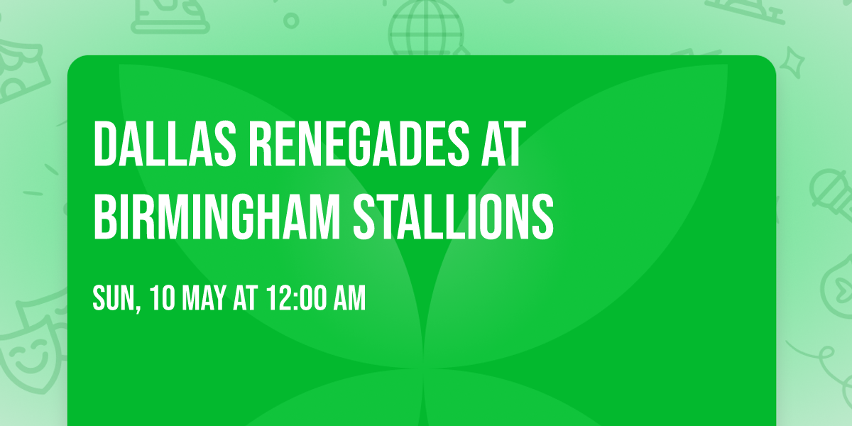 Dallas Renegades at Birmingham Stallions