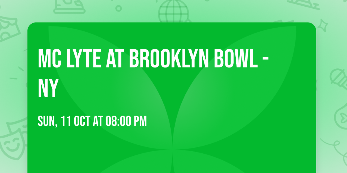MC Lyte at Brooklyn Bowl - NY