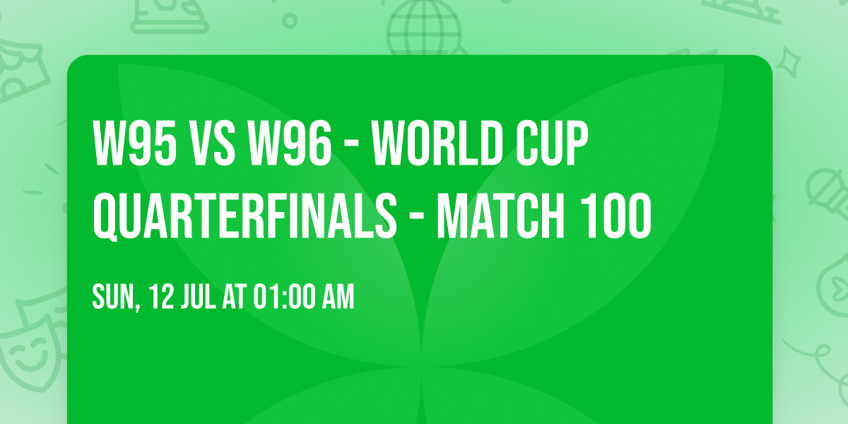 W95 vs W96 - World Cup Quarterfinals - Match 100