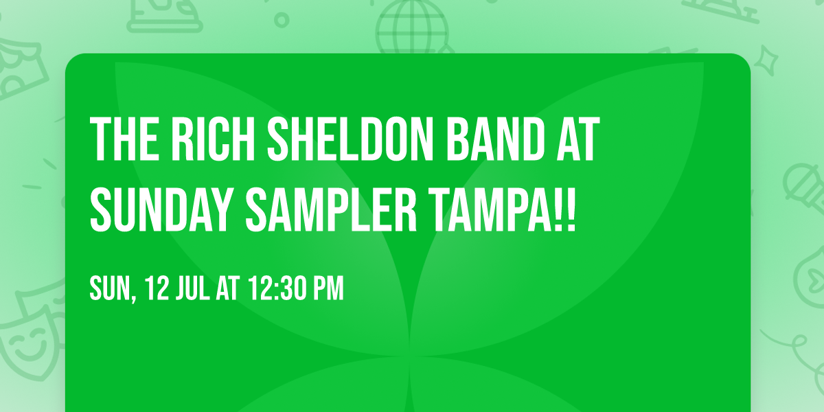 The Rich Sheldon Band at Sunday Sampler Tampa!!
