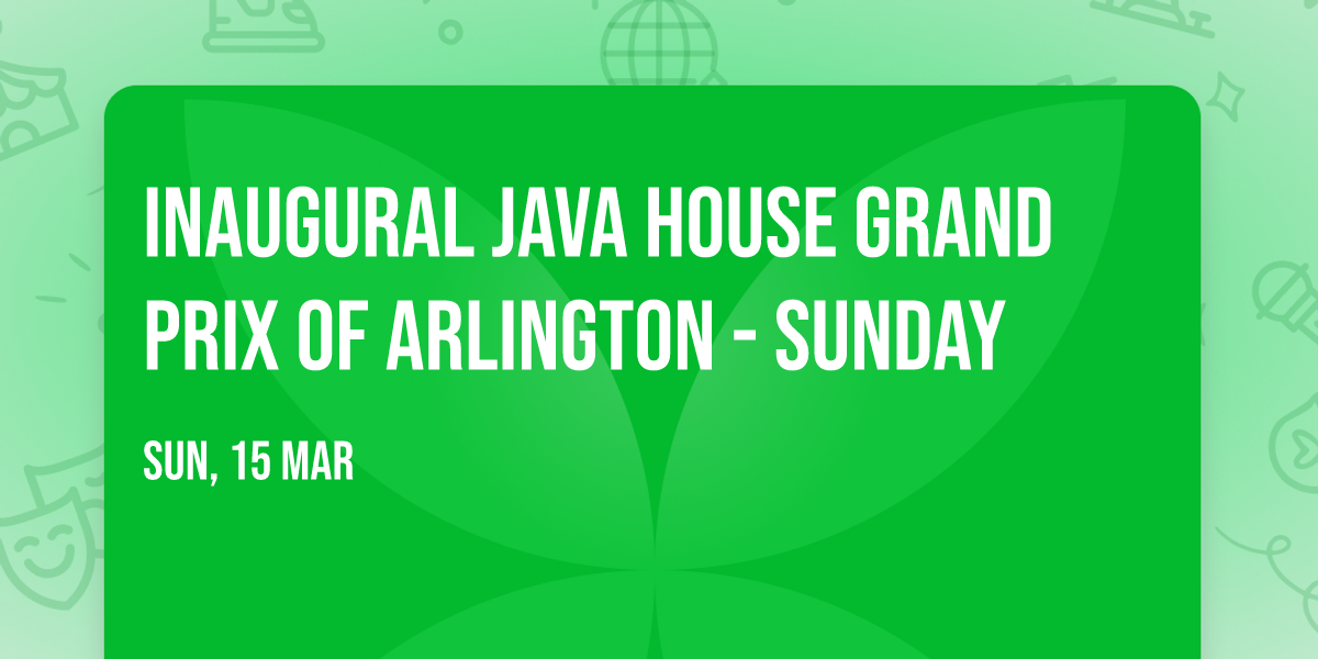 Inaugural Java House Grand Prix of Arlington - Sunday