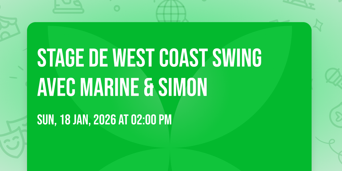 Stage de West Coast Swing avec Marine & Simon, 18 January | Event in Paris | AllEvents