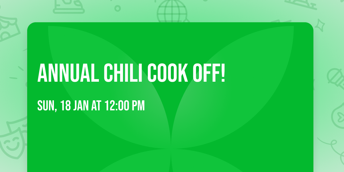 Annual chili cook off!