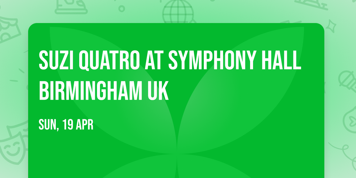 Suzi Quatro at Symphony Hall Birmingham UK