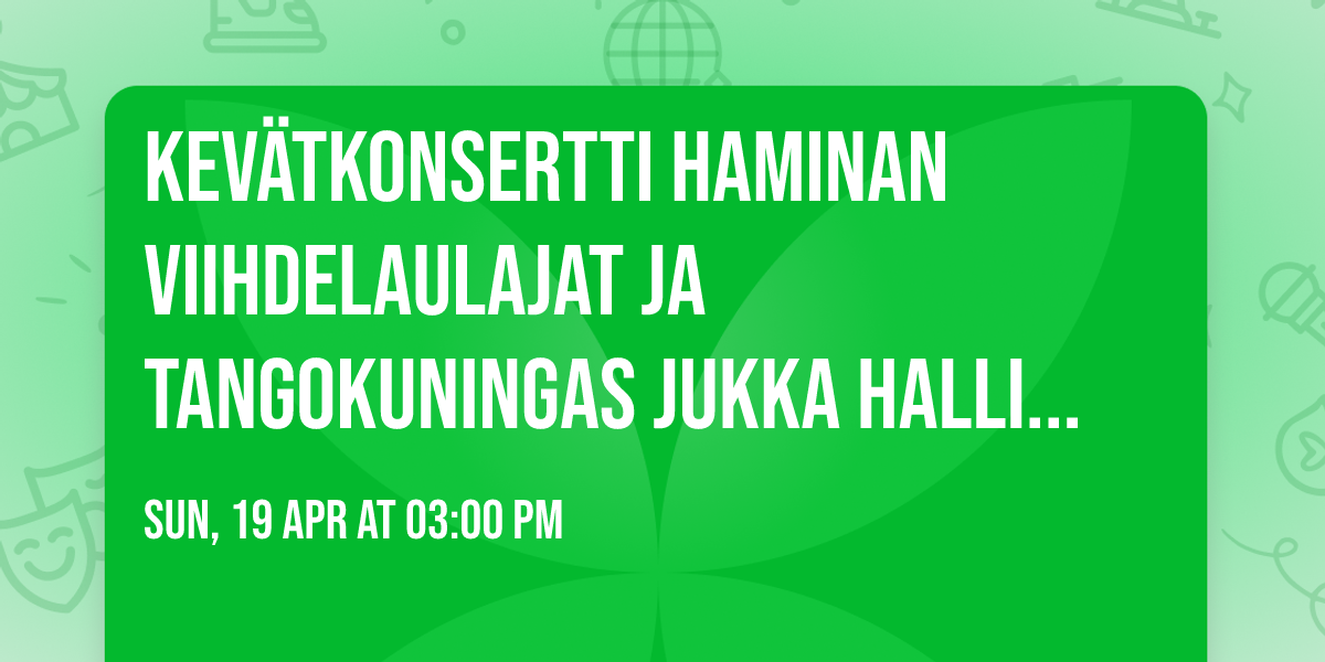 Kev\u00e4tkonsertti Haminan Viihdelaulajat ja tangokuningas Jukka Hallikainen