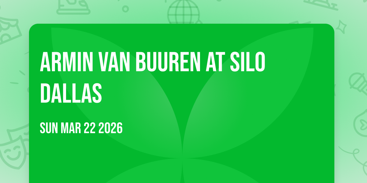 Armin Van Buuren at SILO Dallas