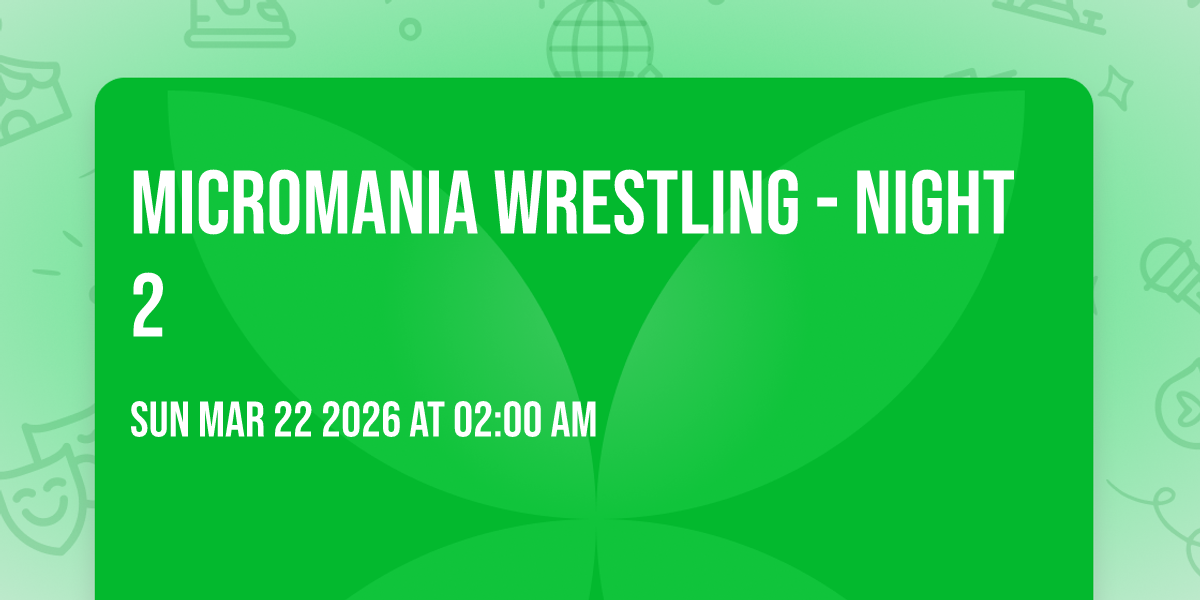 MicroMania Wrestling - Night 2
