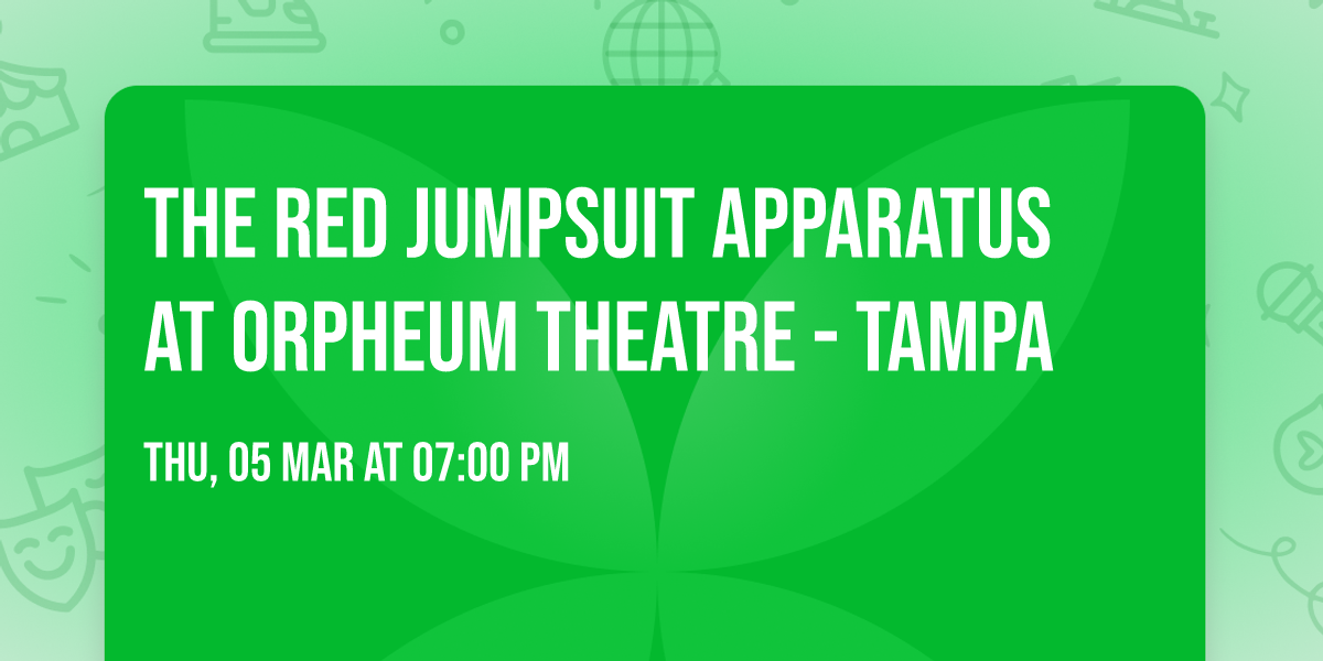 The Red Jumpsuit Apparatus at Orpheum Theatre - Tampa