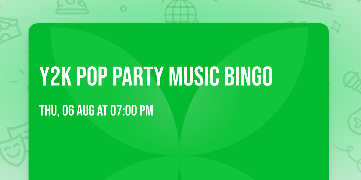 Y2K Pop Party Music Bingo