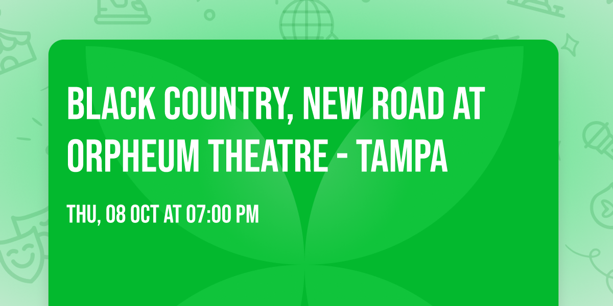 Black Country, New Road at Orpheum Theatre - Tampa