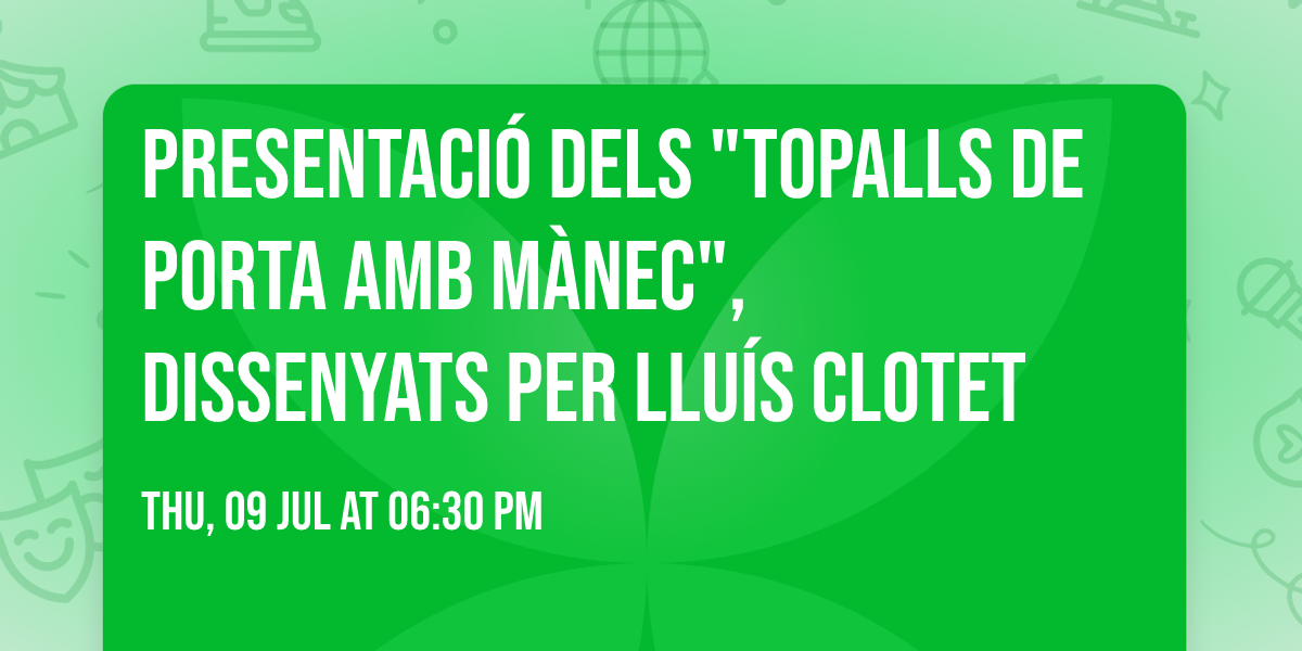 Presentaci\u00f3 dels "Topalls de porta amb m\u00e0nec", dissenyats per Llu\u00eds Clotet